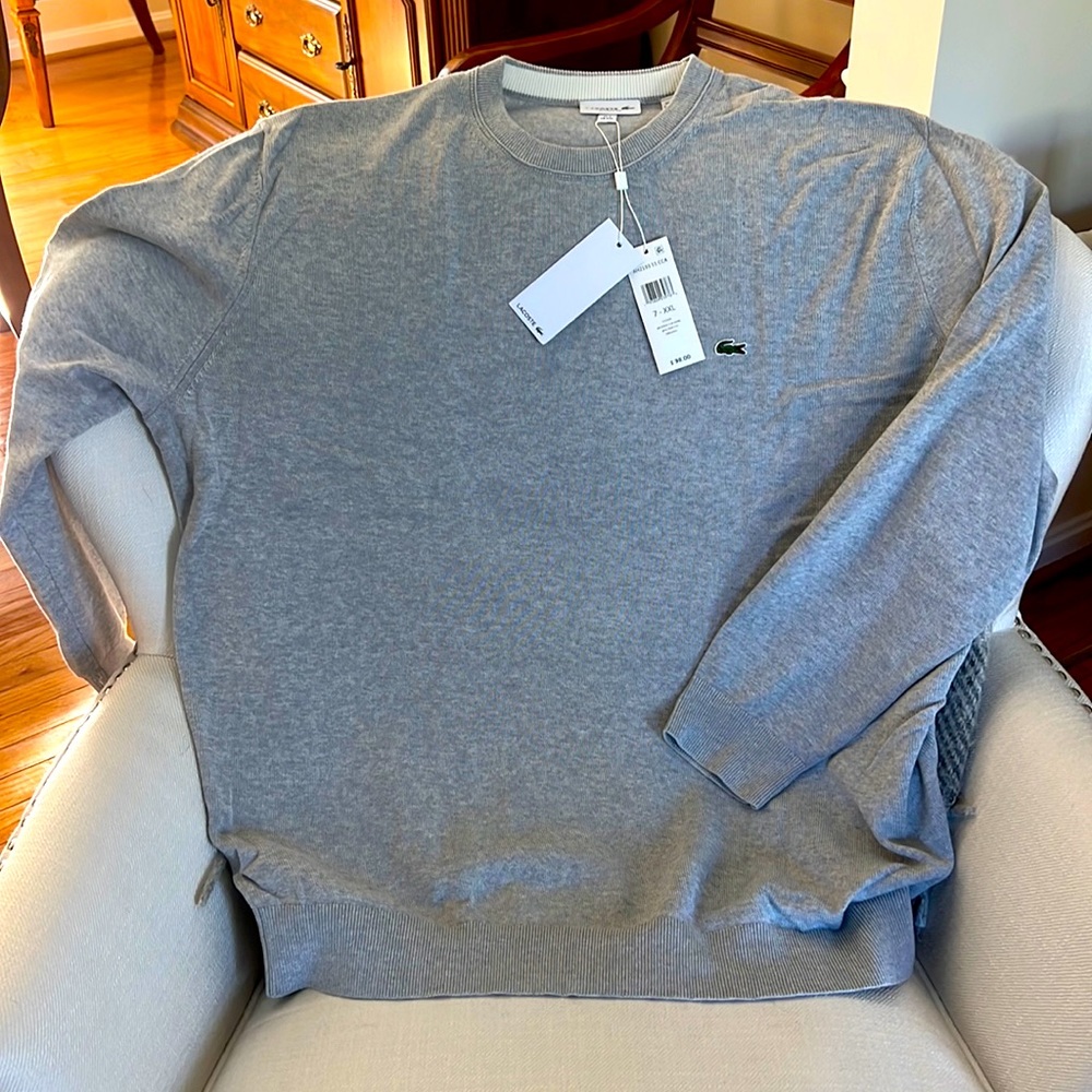 Men Lacoste 100 percent cotton, classic fit crew sweater